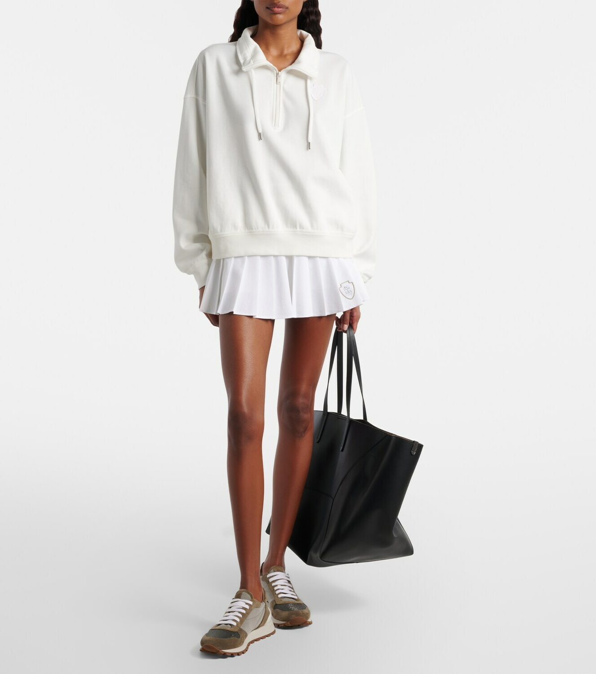 Brunello Cucinelli Cotton-blend zip-up sweatshirt