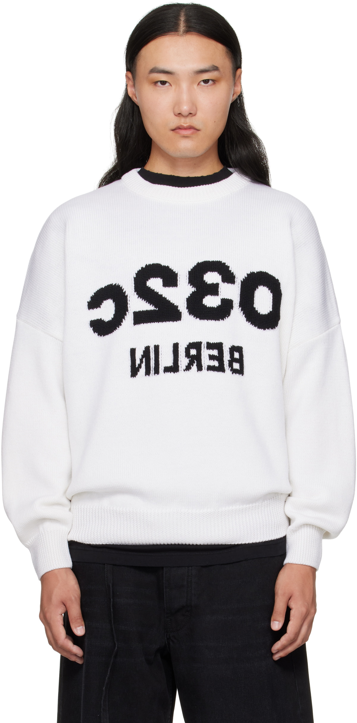 032c White Selfie Sweater