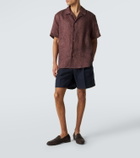 Brioni Printed linen bowling shirt