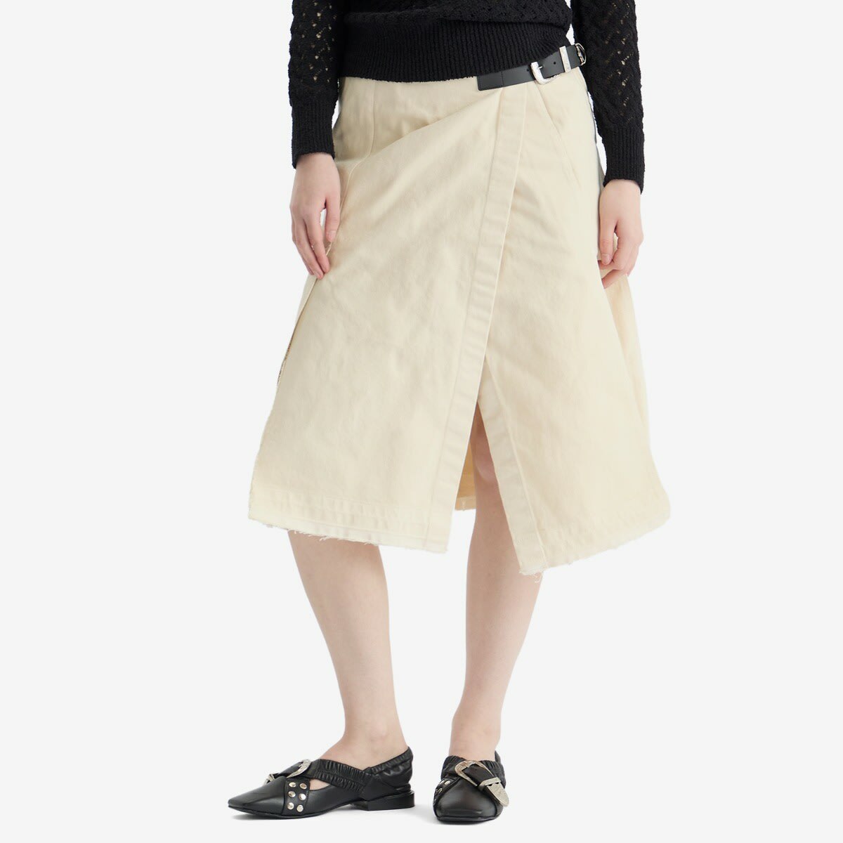 TOGA ARCHIVES Women's TOGA Denim Wrap Skirt in Off White