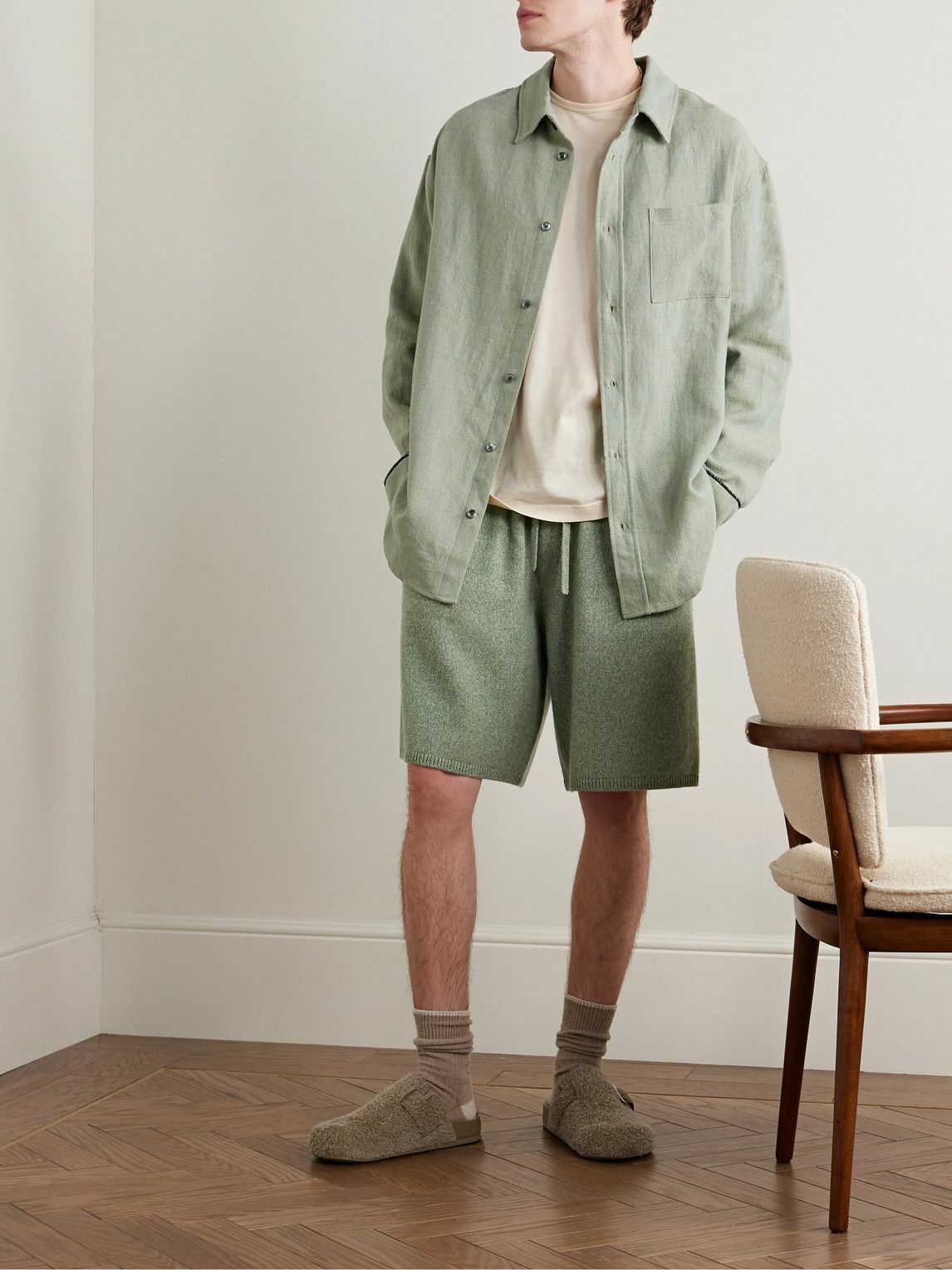 The Elder Statesman - Straight-Leg Cashmere Drawstring Shorts