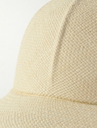 Zegna - Logo-Embellished Leather-Trimmed Straw Hat - White