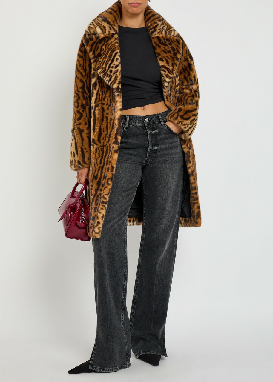 Stand Studio Camille Cocoon Leopard-print Faux fur Coat