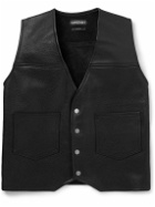 Cherry Los Angeles - Moto Full-Grain Leather Waistcoat - Black