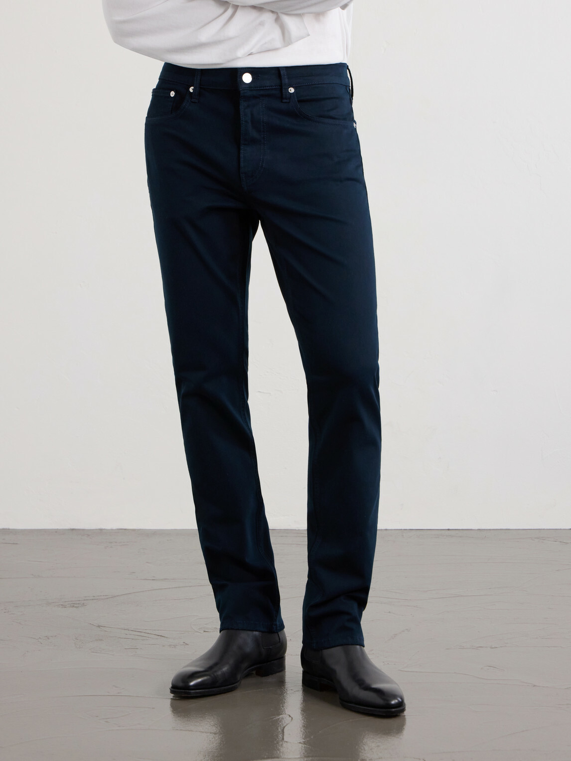 FRAME - Straight-Leg Twill Trousers - Blue
