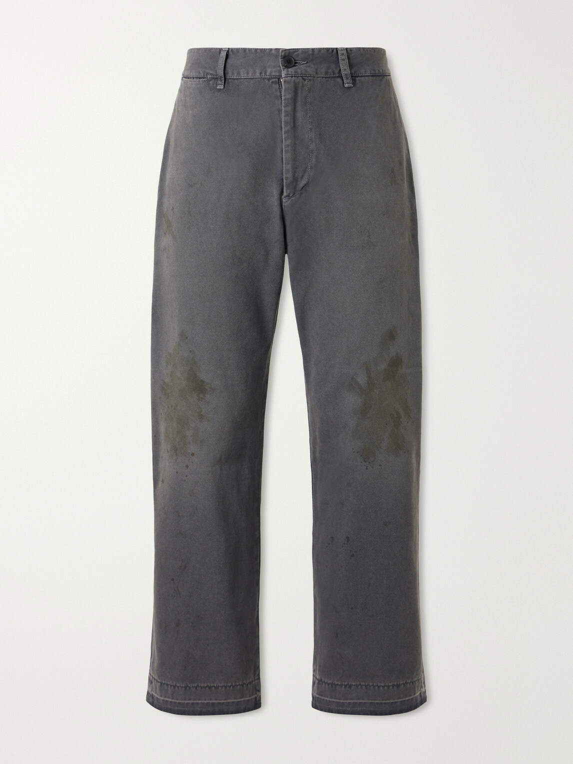 Enfants Riches Déprimés - Antique Work Straight-Leg Distressed Cotton Trousers - Gray