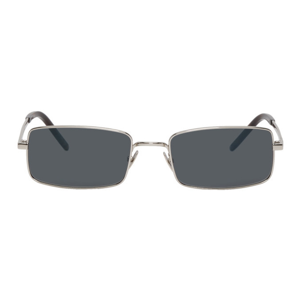 Saint Laurent Silver Narrow Rectangular Sunglasses Saint Laurent