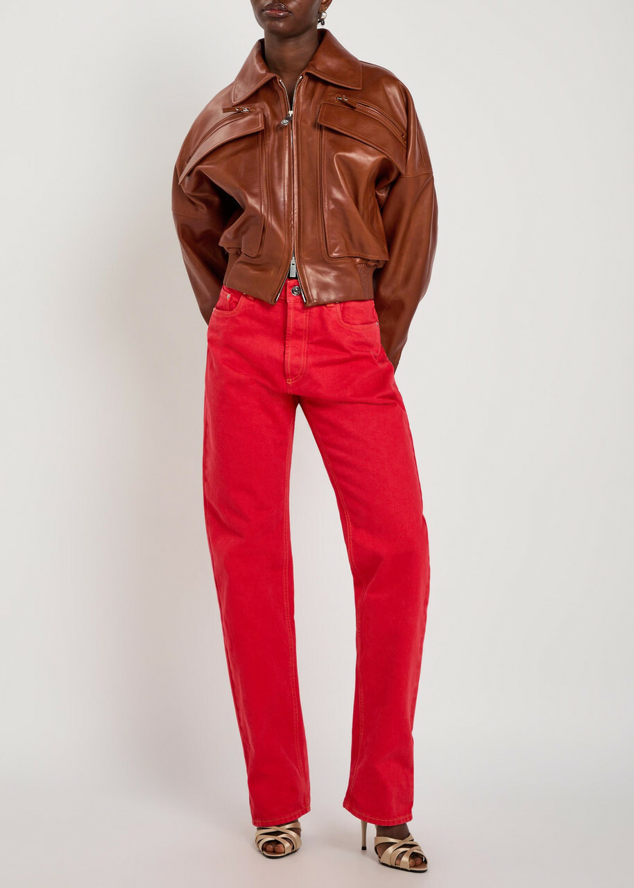 Versace Leather Jacket Brown