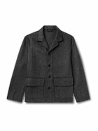 MILES LEON - Traveler Herringbone Wool and Cashmere-Blend Shirt Jacket - Gray