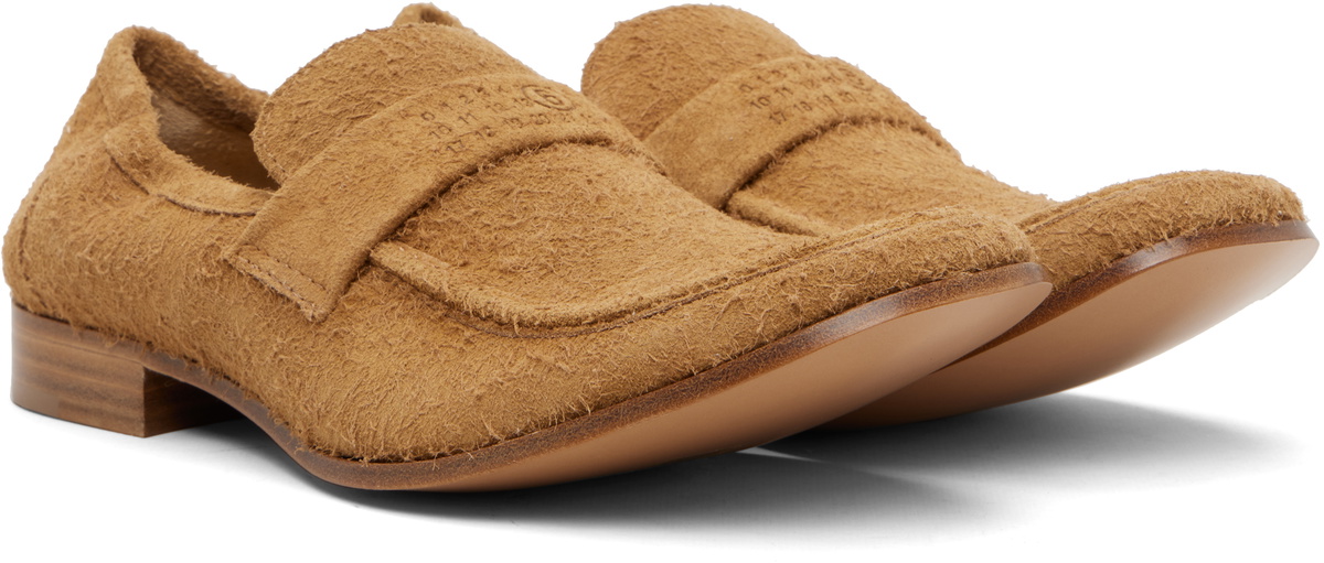 MM6 Maison Margiela Tan Swing-Toe Leather Loafers