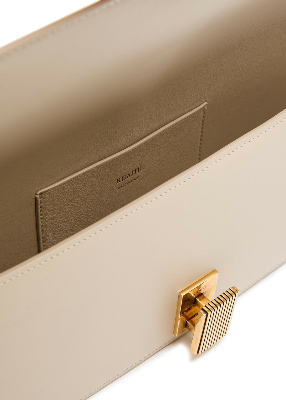 Khaite Blake Leather Clutch - White - One Size