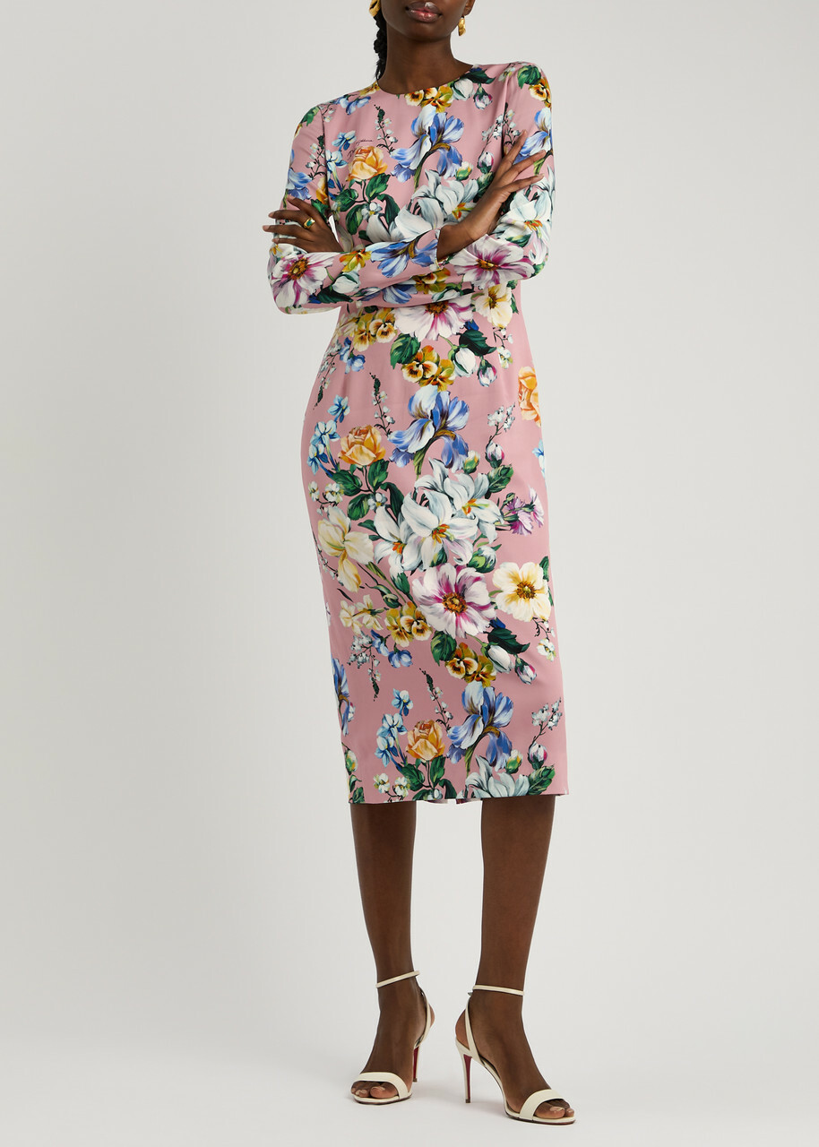 chinese dress ladies Dolce & Gabbana Fall 2015 L/S Floral Dress main image 0