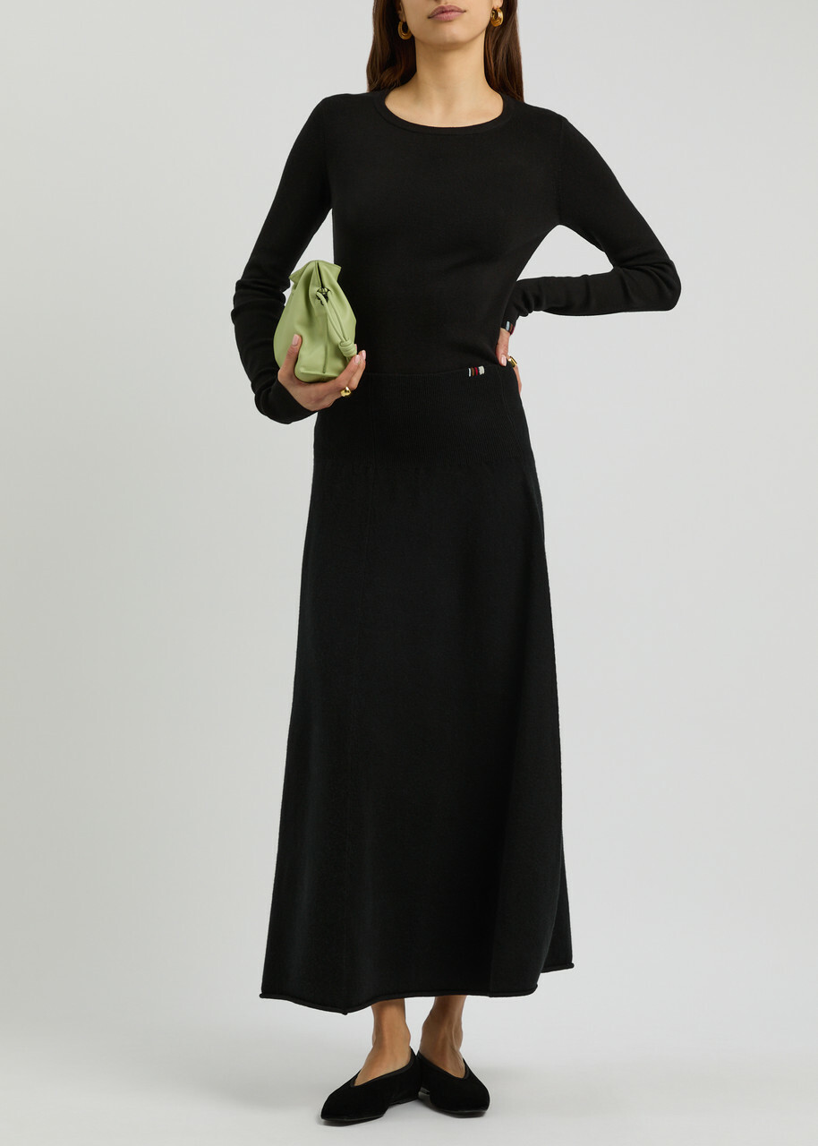Extreme Cashmere N°388 Ease Cashmere-blend Midi Skirt - Black - One Size