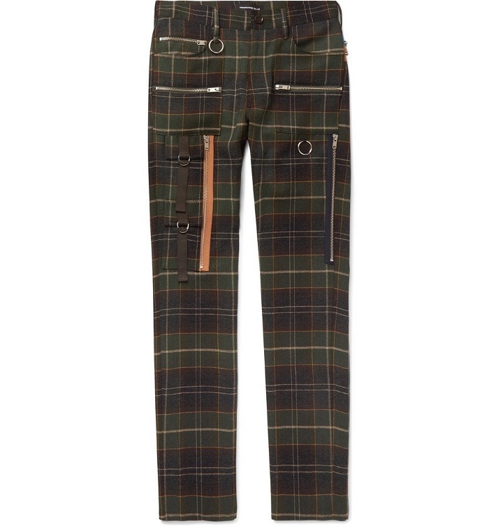 Photo: Undercover - Skinny-Fit Checked Wool Trousers - Green