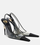 Saint Laurent Romy satin-trimmed slingback pumps