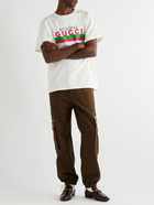 GUCCI - Logo-Print Cotton-Jersey T-Shirt - Neutrals