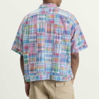 Beams Plus Men's Patchwork Madras Cabana Shirt in Pink