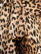 ROBERTO CAVALLI Jaguar Print Satin Mini Dress