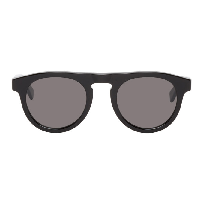 Photo: RETROSUPERFUTURE Black Racer Round Sunglasses