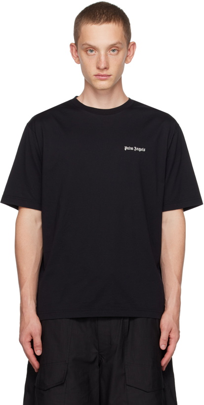 Photo: Palm Angels Black Embroidered T-Shirt