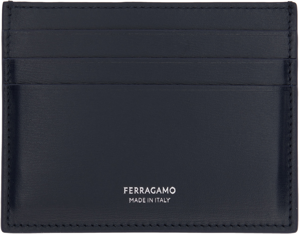 Ferragamo Navy Credit Card Holder