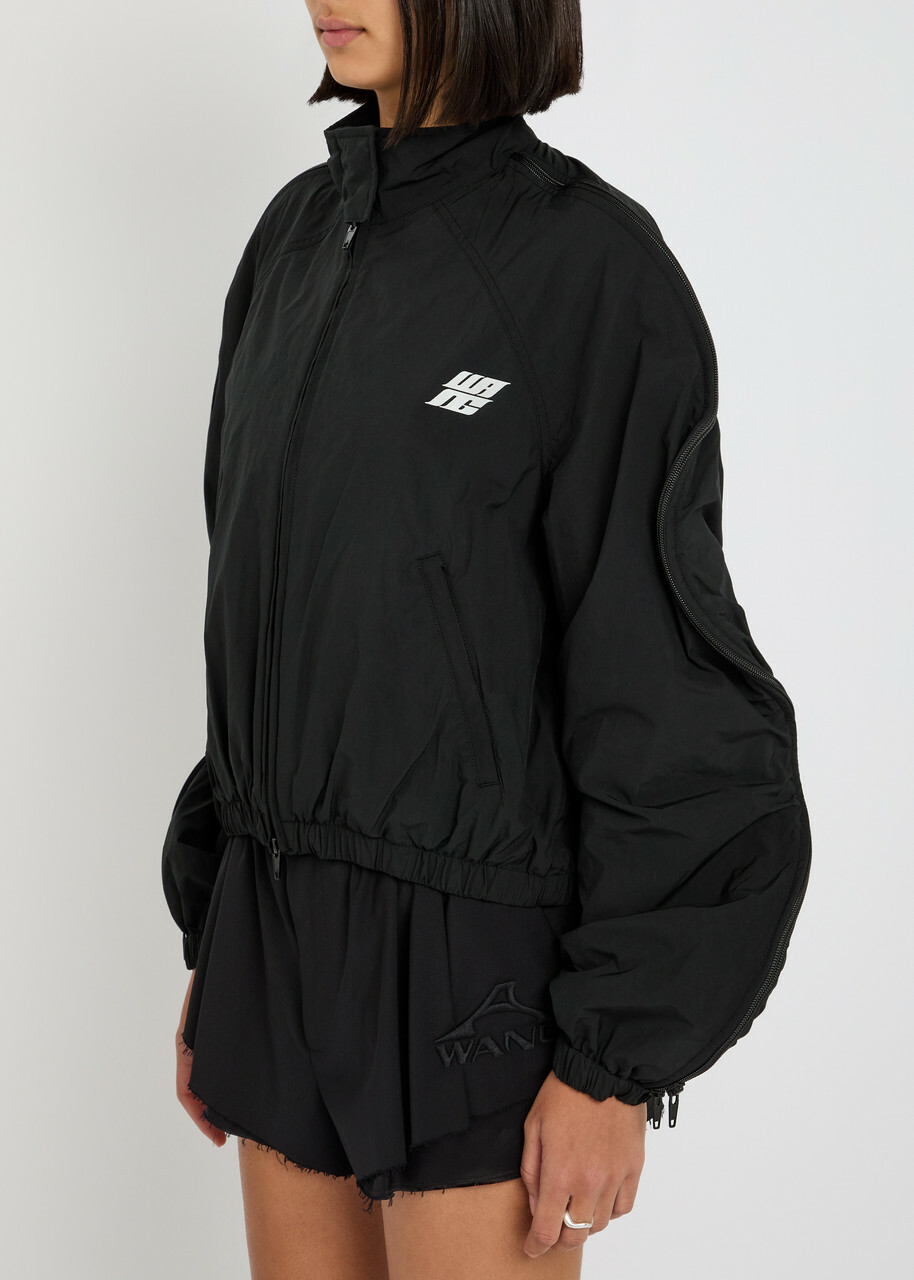 Alexanderwang.t Zip Sleeve Coaches Shell Jacket Black