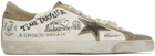 Golden Goose White & Taupe Super-Star Sneakers