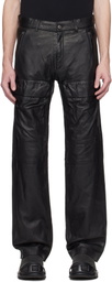 Diesel Black P-Gast Leather Pants