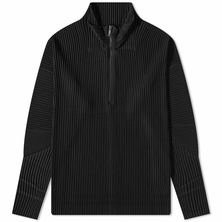 Photo: Homme Plissé Issey Miyake Men's Pleated Quarter Zip Blouson in Black