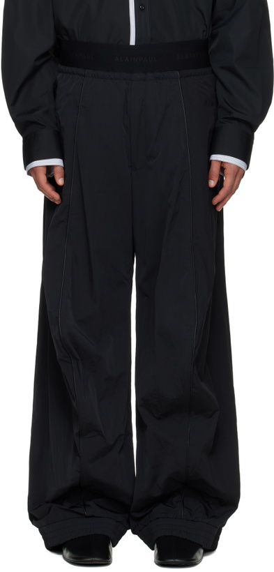 Photo: ALAINPAUL Black Knee Shape Track Pants