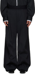 ALAINPAUL Black Knee Shape Track Pants