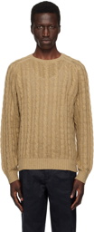 BEAMS PLUS Khaki Cable Knit Sweater