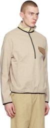 RANRA Beige Stand Collar Sweatshirt