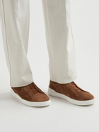 Zegna - Suede Slip-On Sneakers - Brown