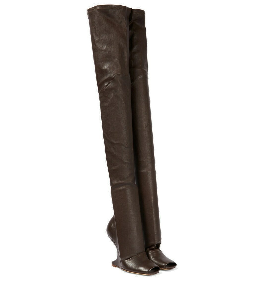 Rick Owens Cantilever leather over-the-knee boots Rick Owens