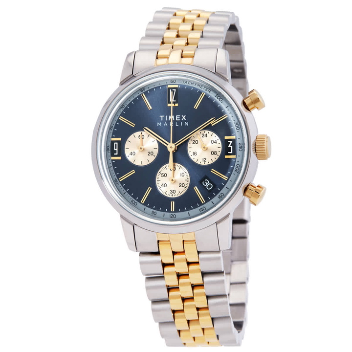 Photo: Timex Marlin Chronograph Quartz Blue Dial Mens Watch TW2W60200