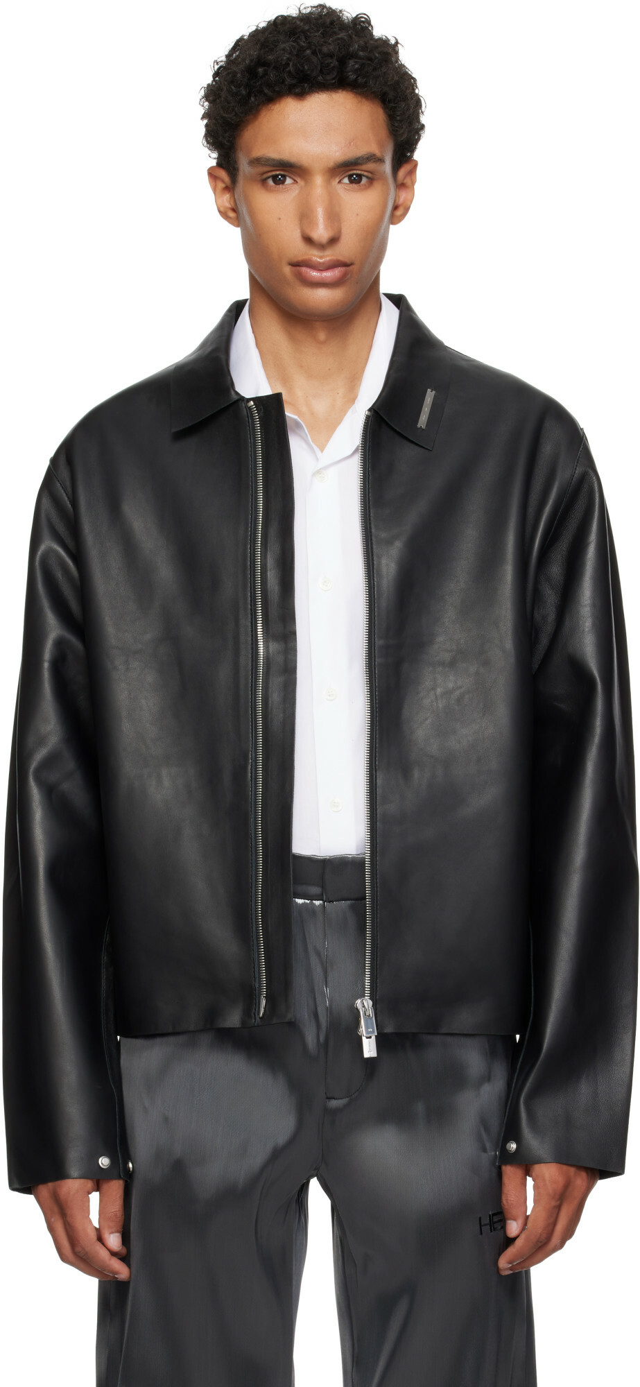HELIOT EMIL Black Tremor Leather Jacket