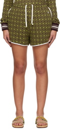 Wales Bonner Green & Brown 'The Power' Shorts