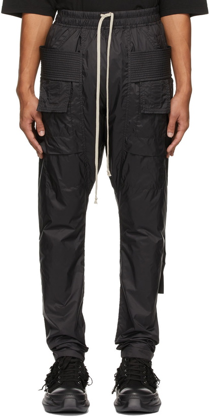 Photo: Rick Owens Drkshdw Black Drawstring Creatch Cargo Pants