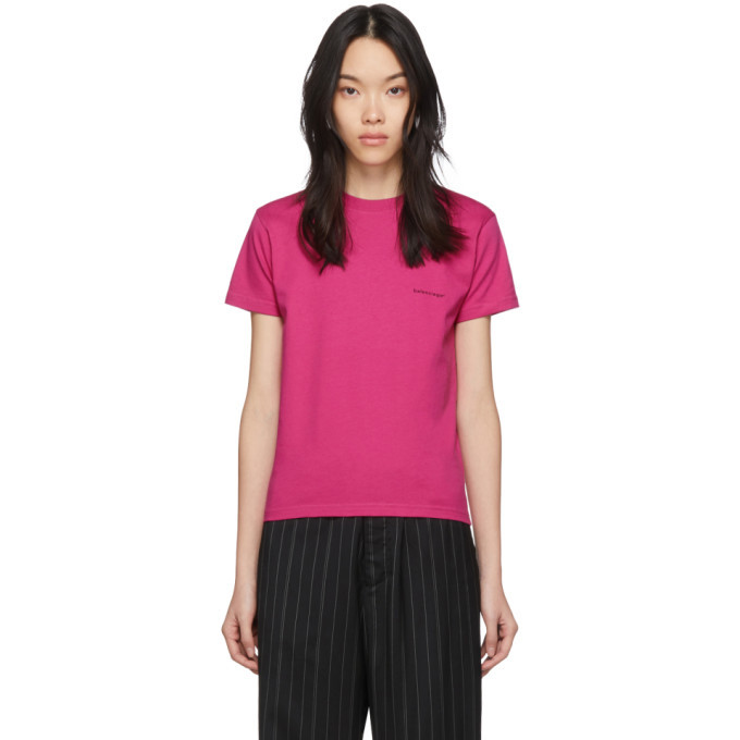 Balenciaga Pink Copyright Logo Fitted T-Shirt Balenciaga