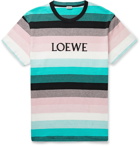 Loewe - Logo-Embroidered Striped Cotton-Jersey T-Shirt - Multi