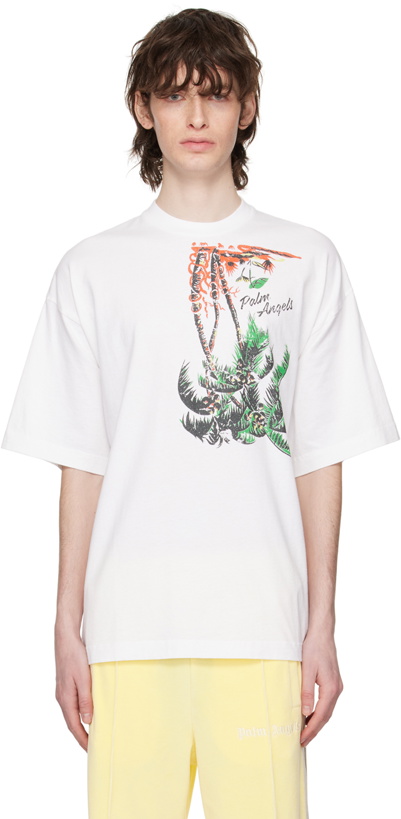 Photo: Palm Angels White Upsidedown Palm T-Shirt