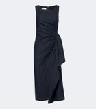 Dries Van Noten Draped denim midi dress