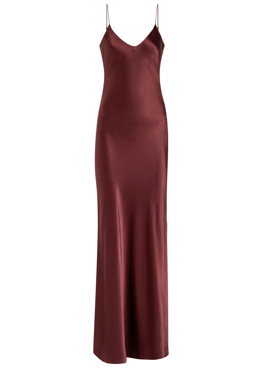 Nili Lotan Cami Silk Gown Red