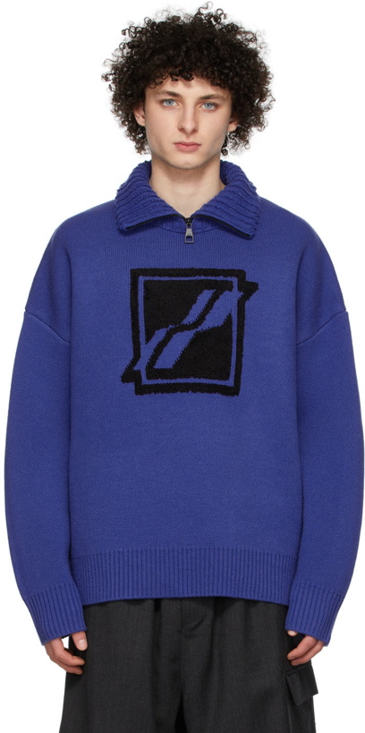 Photo: We11done Blue Wool & Acrylic Turtleneck