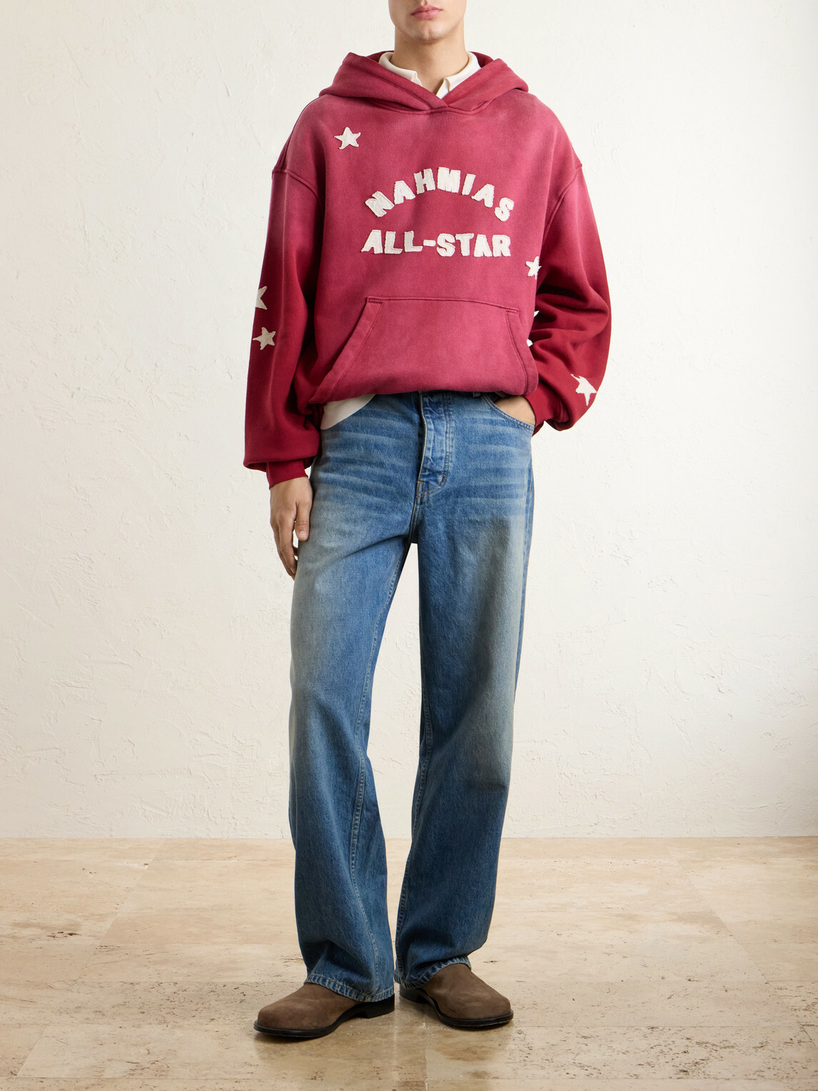 NAHMIAS - All Star Printed Cotton-Jersey Hoodie - Red