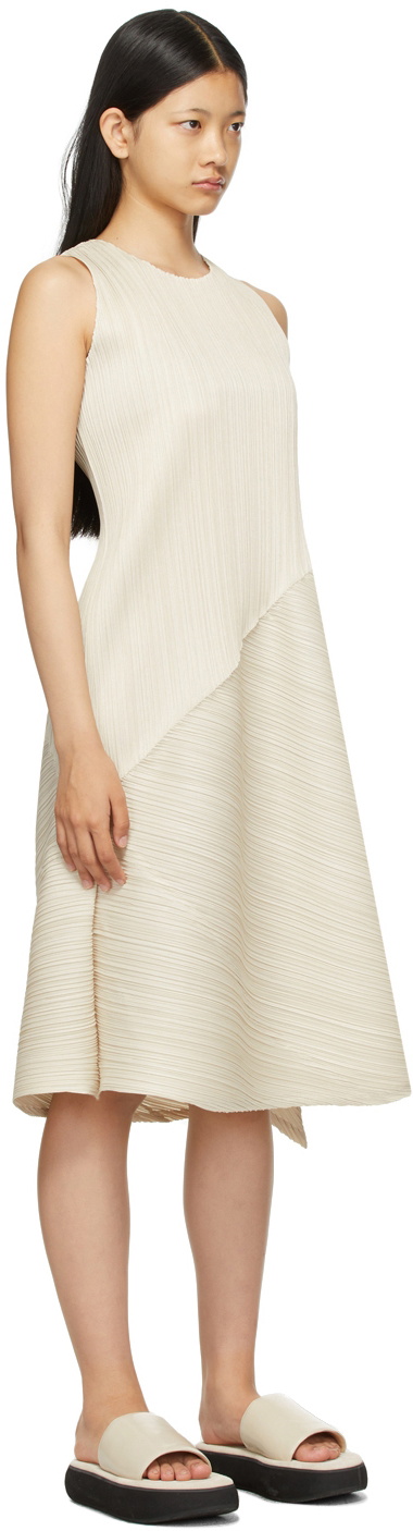 Pleats Please Issey Miyake Beige Calla Dress Pleats Please Issey