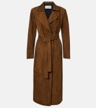 Nour Hammour Winona belted suede wrap coat
