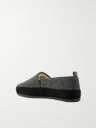 Mulo - Plush-Lined Suede-Trimmed Wool Loafers - Gray