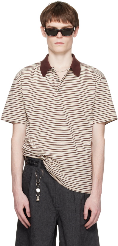 Photo: COOR Beige Multi-Pin Stripe Polo
